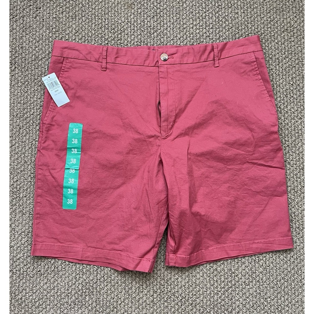 NWT IZOD Saltwater‎ Men's Stretch Short Red Size 38 Relaxed Flat Front